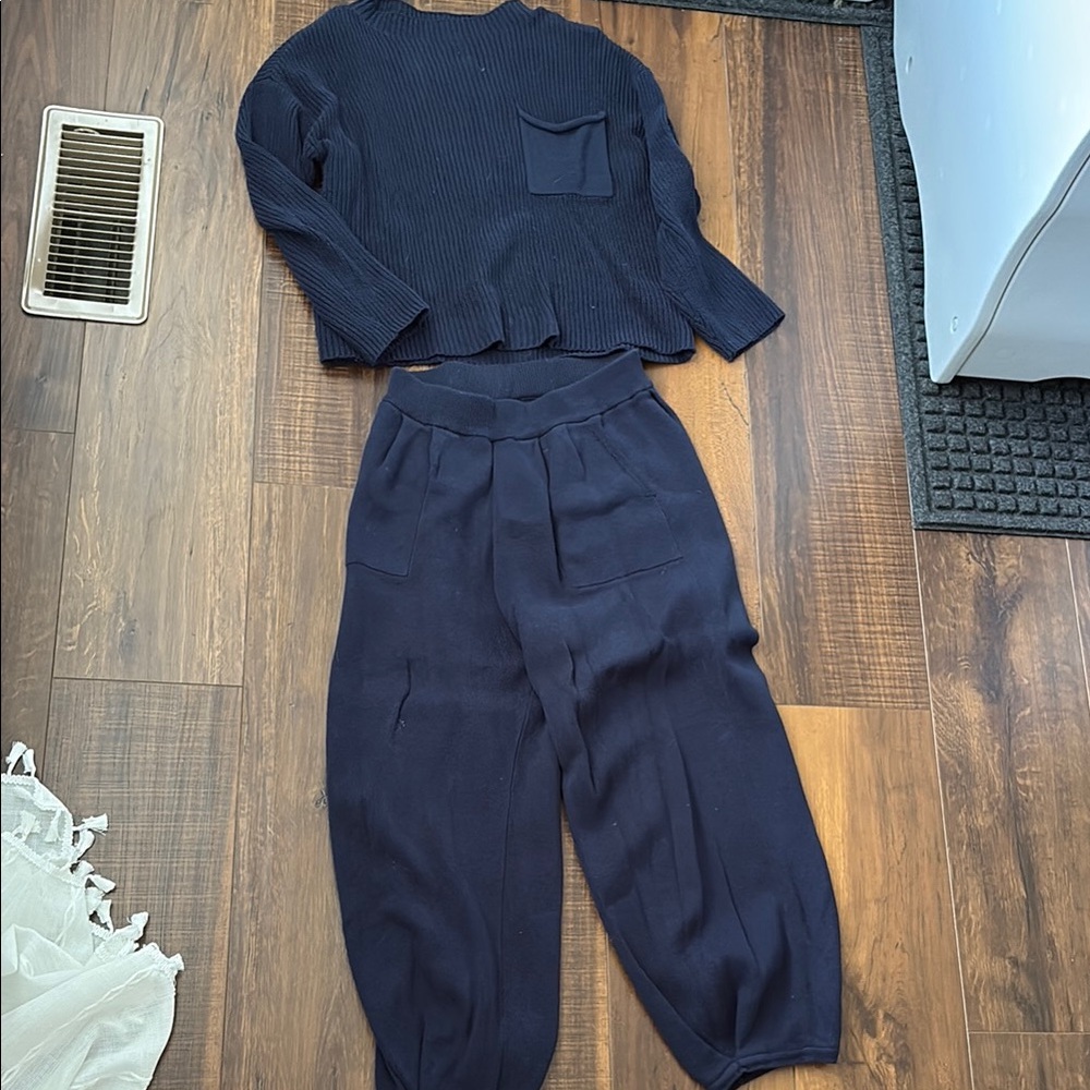 Navy Women's Pants & Sweater Set